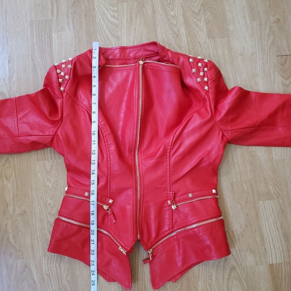 SX Honey Pot Faux Leather Studded Jacket sz Med - Picture 11 of 13